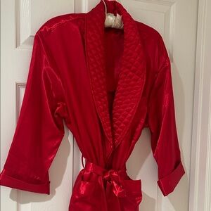 Victoria Secret Luxurious Red Satin Robe